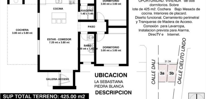 PH A ESTRENAR EN LOTEO «LA SEBASTIANA»